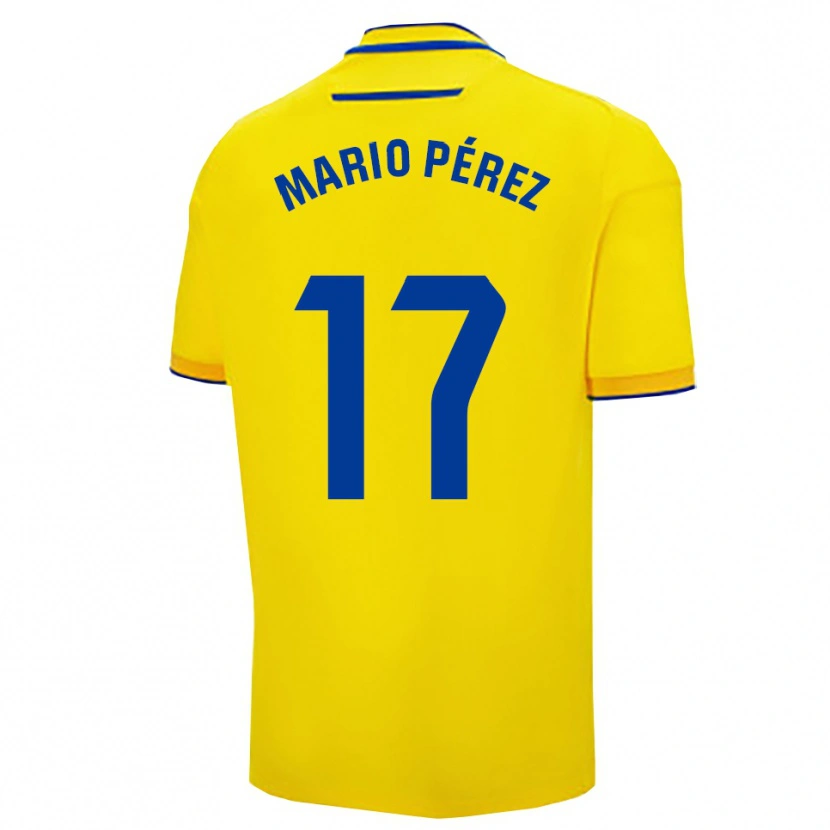 Danxen Męski Mario Pérez #17 Żółto-Granatowy Domowa Koszulka 2025/26 Koszulki Klubowe