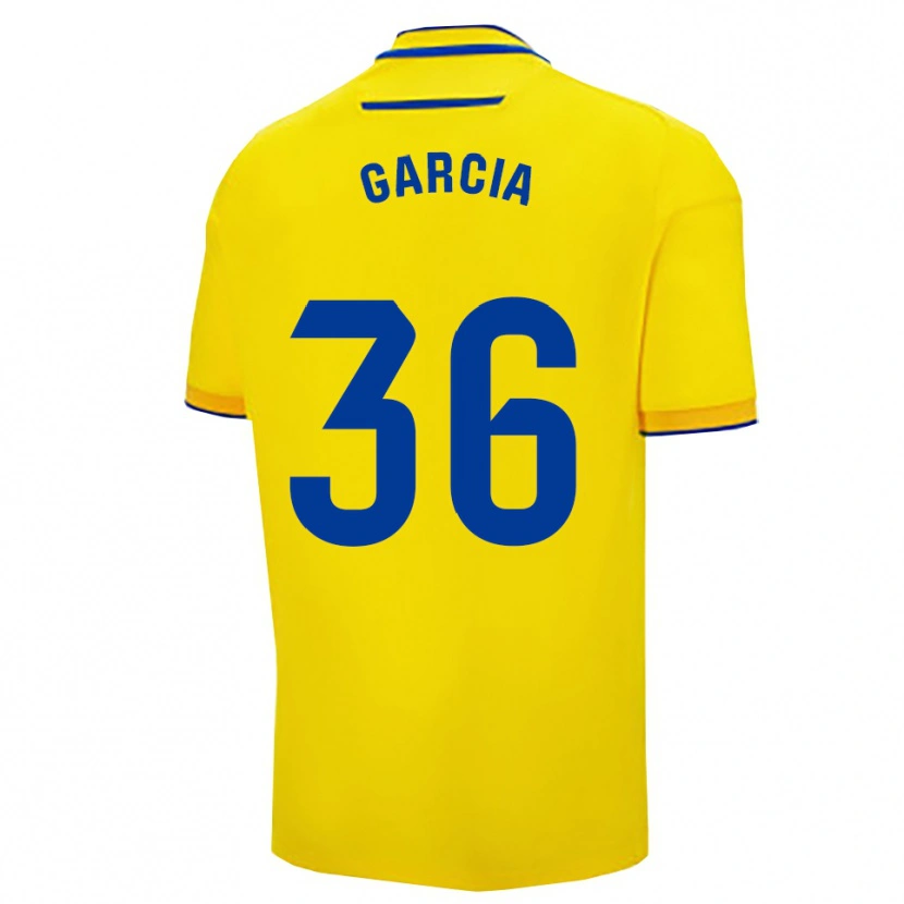 Danxen Męski David García #36 Żółto-Granatowy Domowa Koszulka 2025/26 Koszulki Klubowe