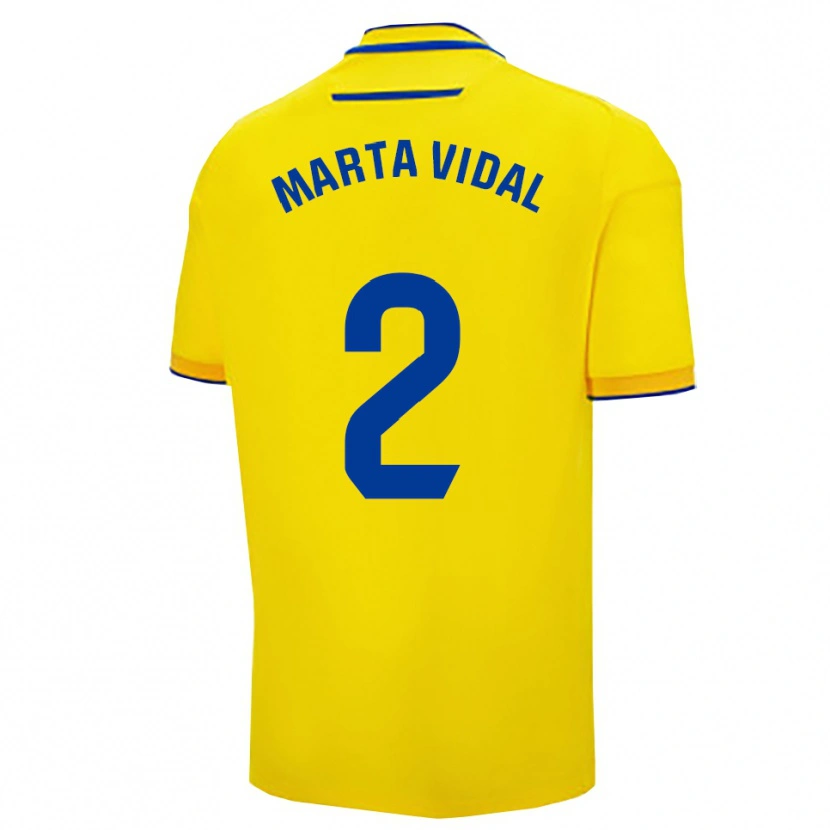 Danxen Męski Marta Vidal Vela #2 Żółto-Granatowy Domowa Koszulka 2025/26 Koszulki Klubowe