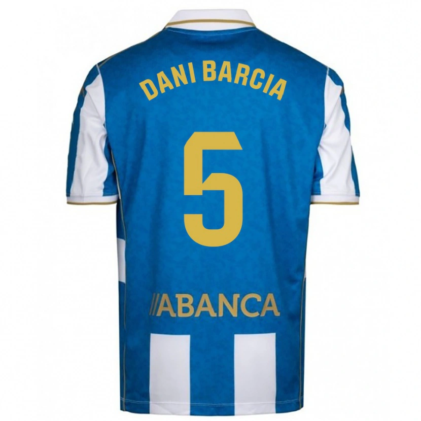 Danxen Męski Dani Barcia #5 Biało-Niebieski Domowa Koszulka 2025/26 Koszulki Klubowe