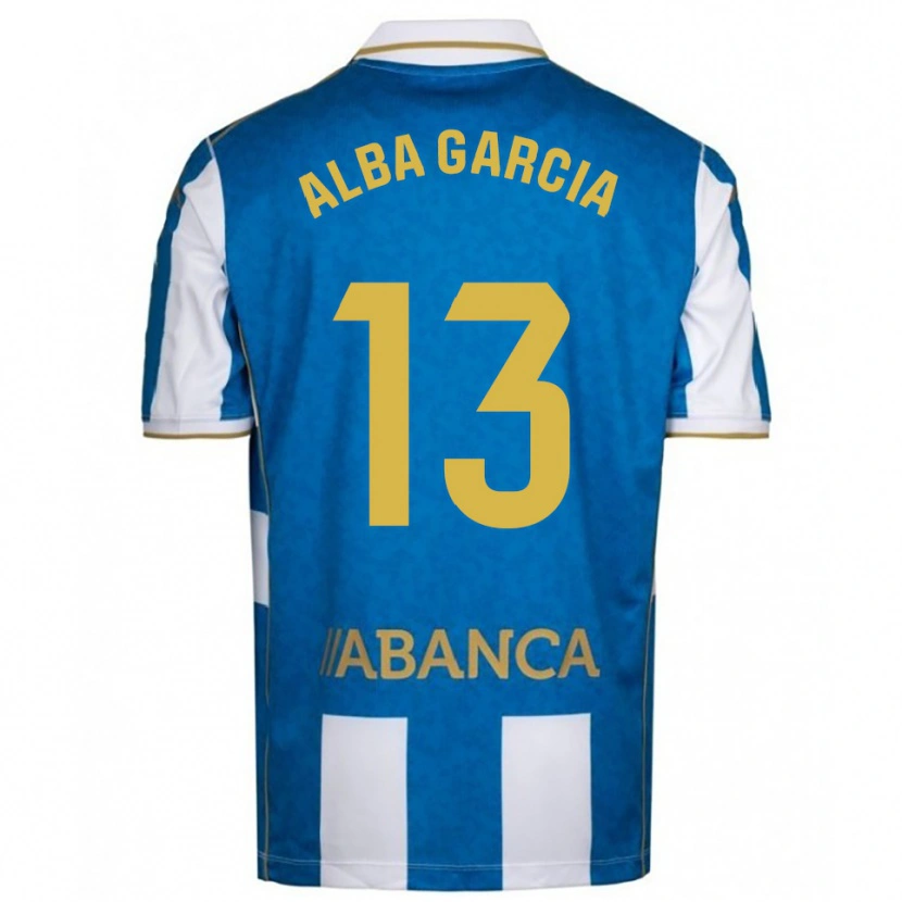 Danxen Męski Lucía Alba García #13 Biało-Niebieski Domowa Koszulka 2025/26 Koszulki Klubowe