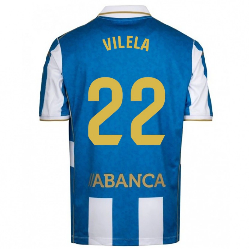 Danxen Męski Rubén Vilela #22 Biało-Niebieski Domowa Koszulka 2025/26 Koszulki Klubowe