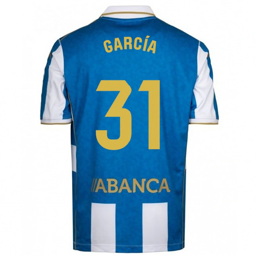 Danxen Męski Pablo García #31 Biało-Niebieski Domowa Koszulka 2025/26 Koszulki Klubowe