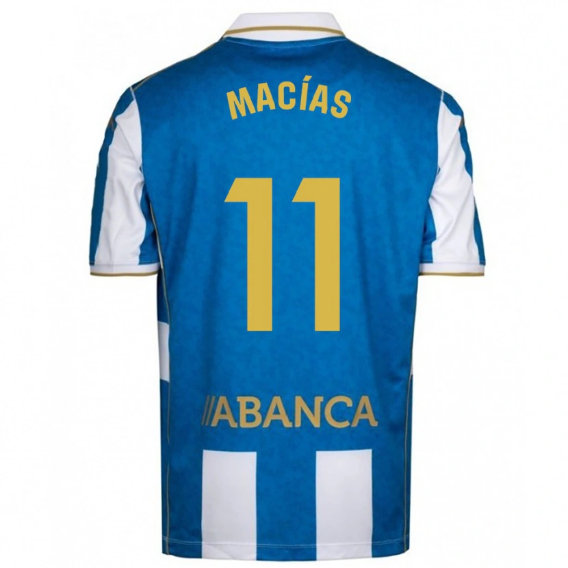 Danxen Męski Luisao Macías #11 Biało-Niebieski Domowa Koszulka 2025/26 Koszulki Klubowe