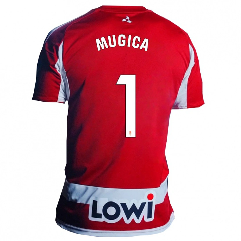 Danxen Męski Juan Múgica #1 Czerwono-Biały Domowa Koszulka 2025/26 Koszulki Klubowe