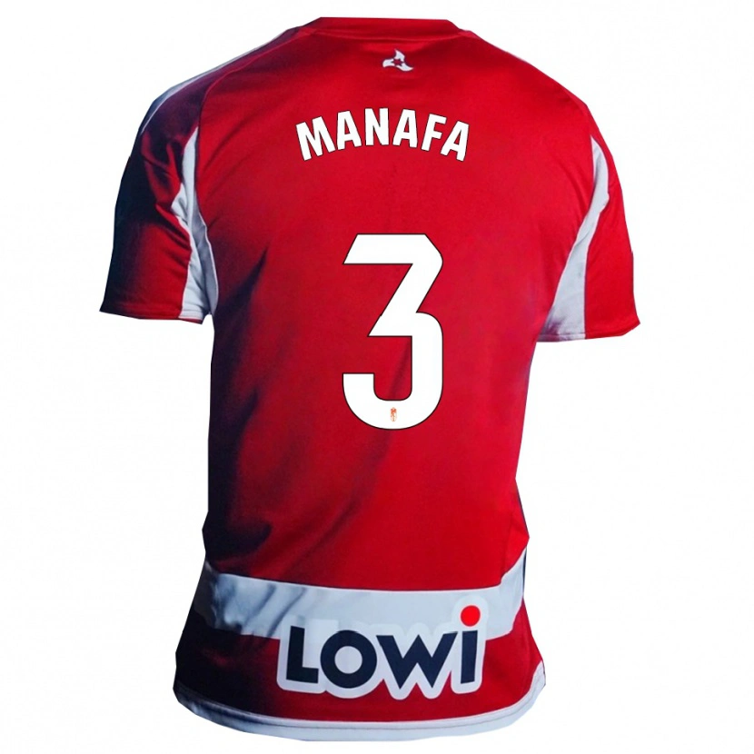Danxen Męski Wilson Manafa #3 Czerwono-Biały Domowa Koszulka 2025/26 Koszulki Klubowe