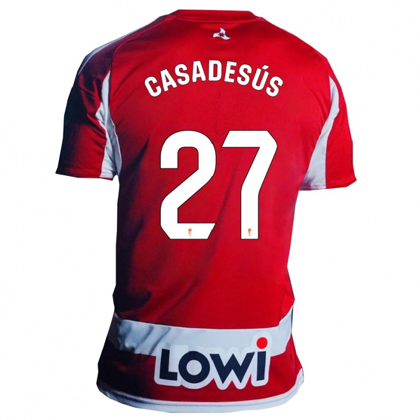 Danxen Męski Pau Casadesús #27 Czerwono-Biały Domowa Koszulka 2025/26 Koszulki Klubowe