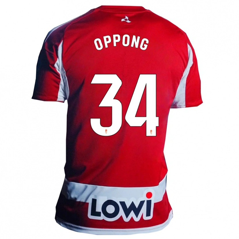Danxen Męski Oscar Naasei Oppong #34 Czerwono-Biały Domowa Koszulka 2025/26 Koszulki Klubowe