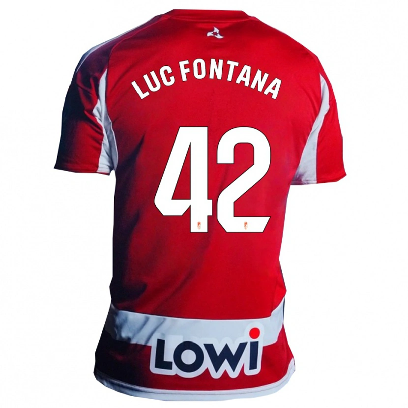 Danxen Męski Jean Luc Fontana #42 Czerwono-Biały Domowa Koszulka 2025/26 Koszulki Klubowe