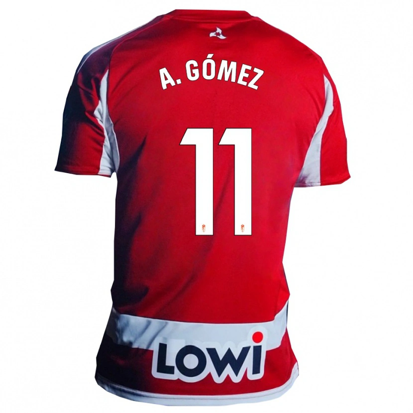 Danxen Męski Andrea Gómez Oliver #11 Czerwono-Biały Domowa Koszulka 2025/26 Koszulki Klubowe