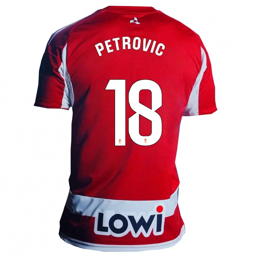 Danxen Męski Njegos Petrovic #18 Czerwono-Biały Domowa Koszulka 2025/26 Koszulki Klubowe
