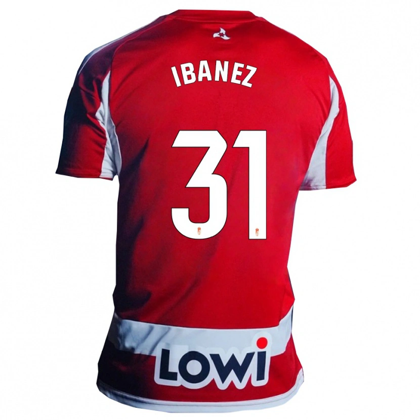 Danxen Męski Alba Ibáñez #31 Czerwono-Biały Domowa Koszulka 2025/26 Koszulki Klubowe