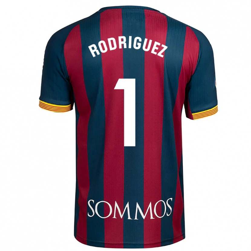 Danxen Męski Nuria Rodríguez #1 Granatowo-Czerwony Domowa Koszulka 2025/26 Koszulki Klubowe