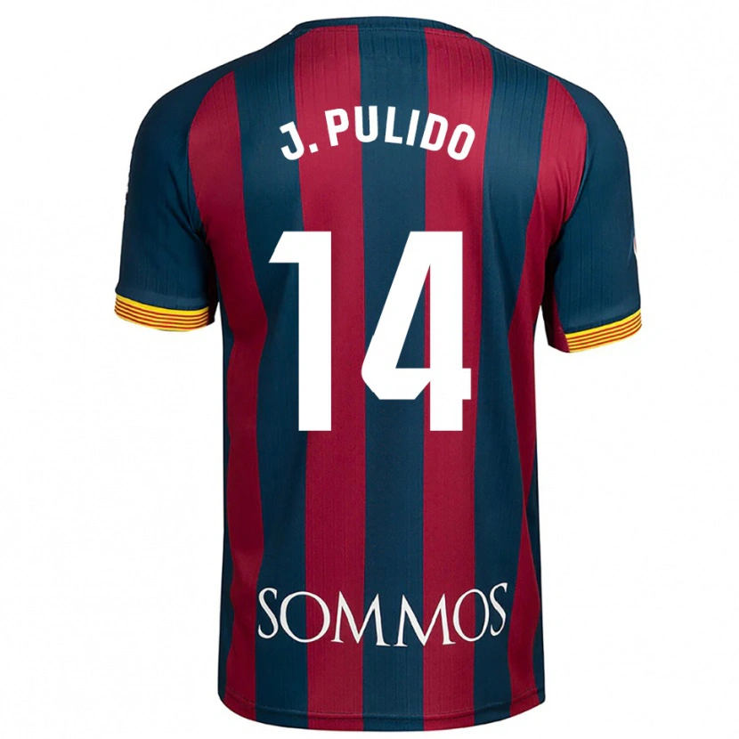 Danxen Męski Jorge Pulido #14 Granatowo-Czerwony Domowa Koszulka 2025/26 Koszulki Klubowe