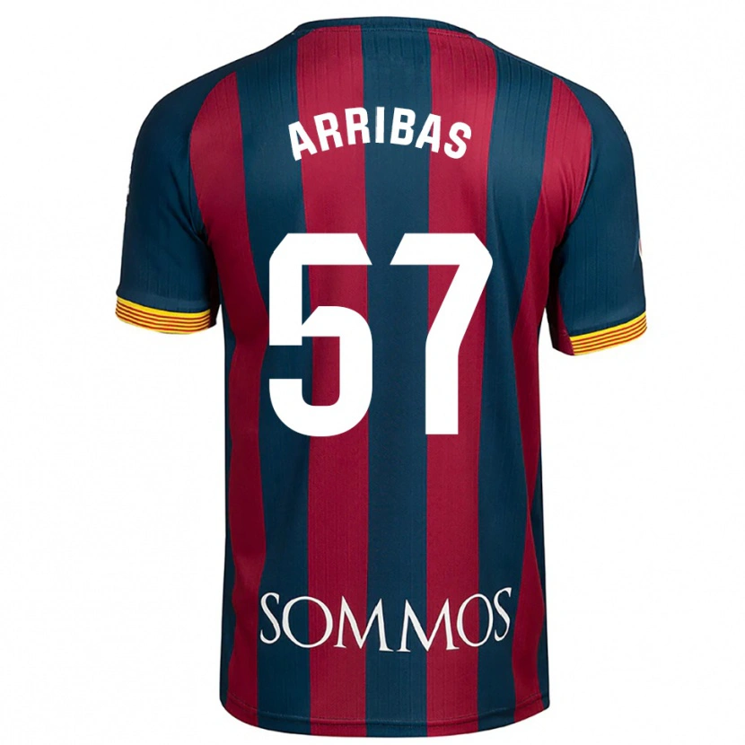 Danxen Męski Sergio Arribas #57 Granatowo-Czerwony Domowa Koszulka 2025/26 Koszulki Klubowe