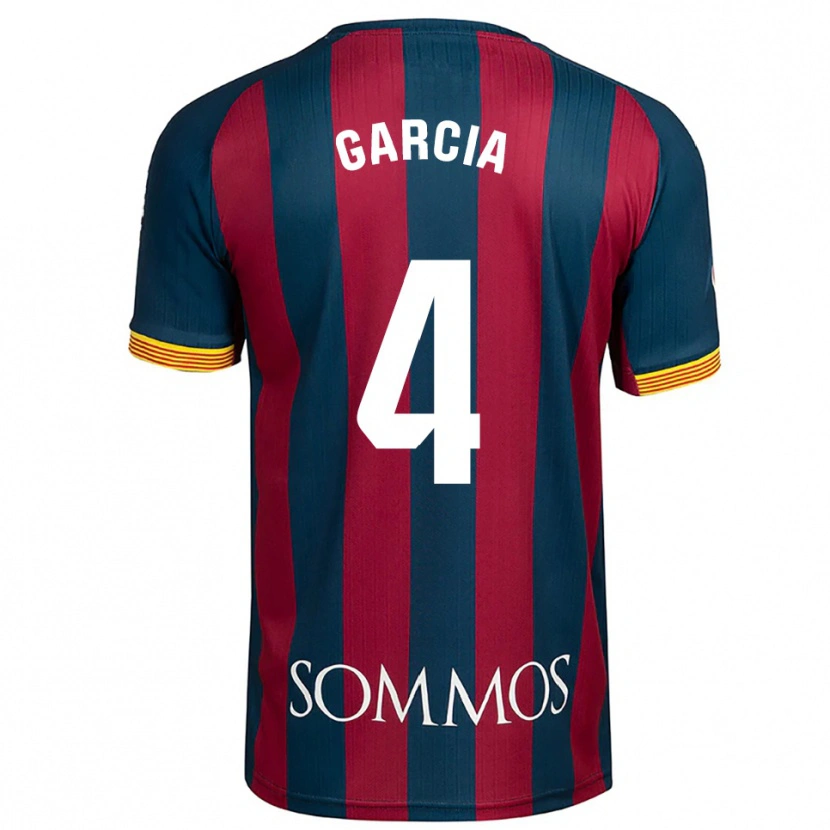 Danxen Męski Nacho García #4 Granatowo-Czerwony Domowa Koszulka 2025/26 Koszulki Klubowe