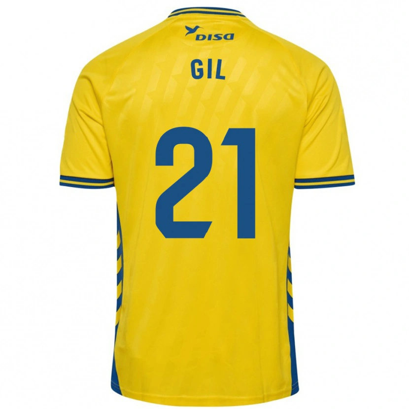 Danxen Męski Iván Gil #21 Żółto-Niebieski Domowa Koszulka 2025/26 Koszulki Klubowe