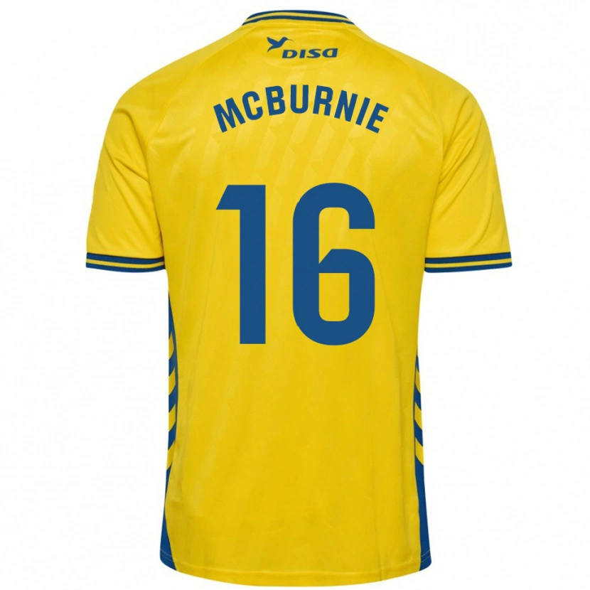 Danxen Męski Oli Mcburnie #16 Żółto-Niebieski Domowa Koszulka 2025/26 Koszulki Klubowe