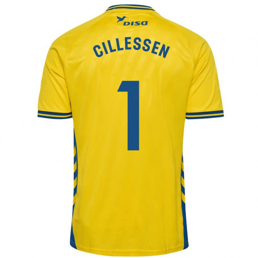 Danxen Męski Jasper Cillessen #1 Żółto-Niebieski Domowa Koszulka 2025/26 Koszulki Klubowe