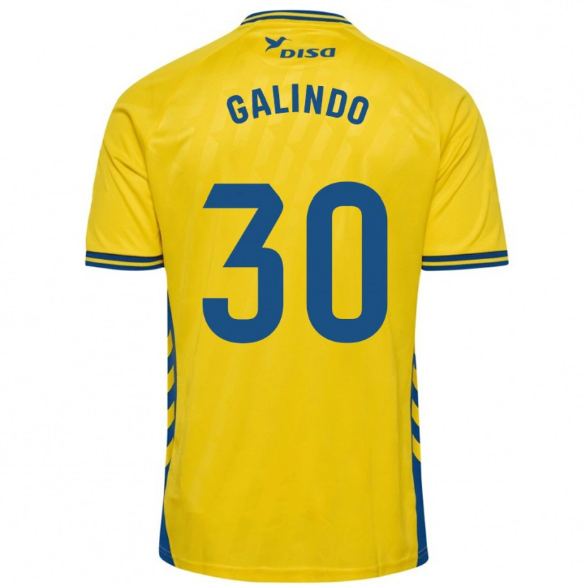 Danxen Męski Cristian Galindo #30 Żółto-Niebieski Domowa Koszulka 2025/26 Koszulki Klubowe