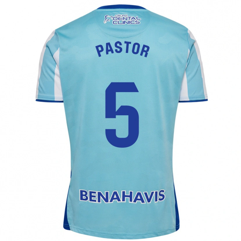 Danxen Męski Álex Pastor #5 Błękitno-Biały Domowa Koszulka 2025/26 Koszulki Klubowe