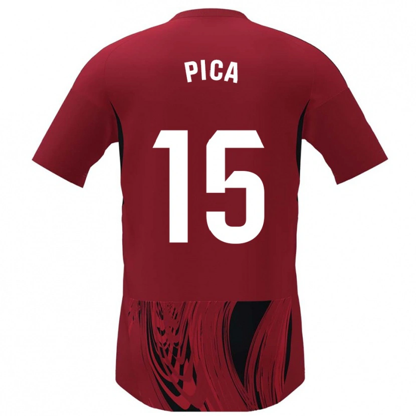 Danxen Męski Adrián Pica #15 Czerwono-Czarny Domowa Koszulka 2025/26 Koszulki Klubowe