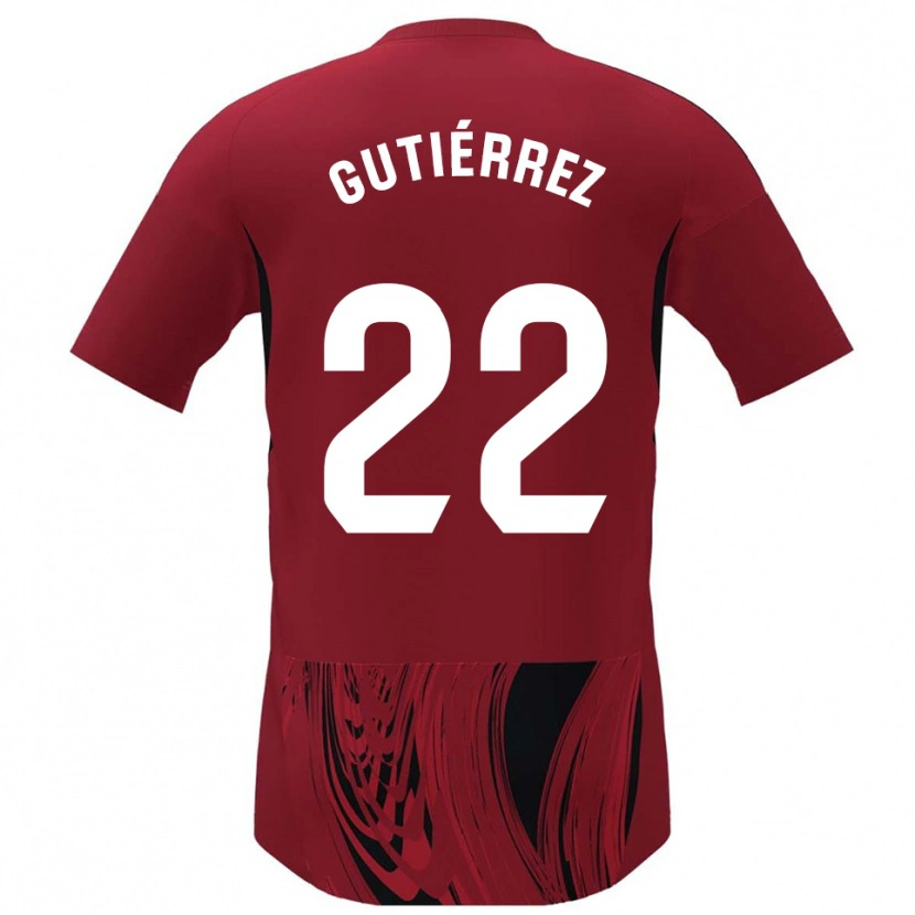 Danxen Męski Juan Gutiérrez #22 Czerwono-Czarny Domowa Koszulka 2025/26 Koszulki Klubowe