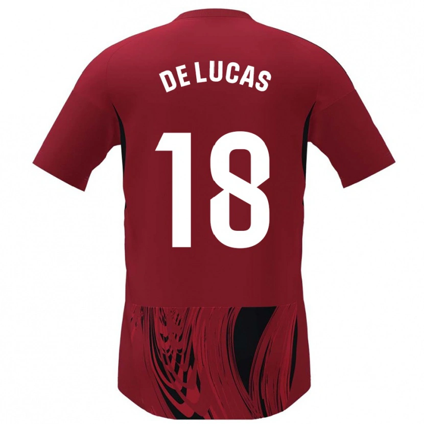 Danxen Męski Alejandro De Lucas #18 Czerwono-Czarny Domowa Koszulka 2025/26 Koszulki Klubowe