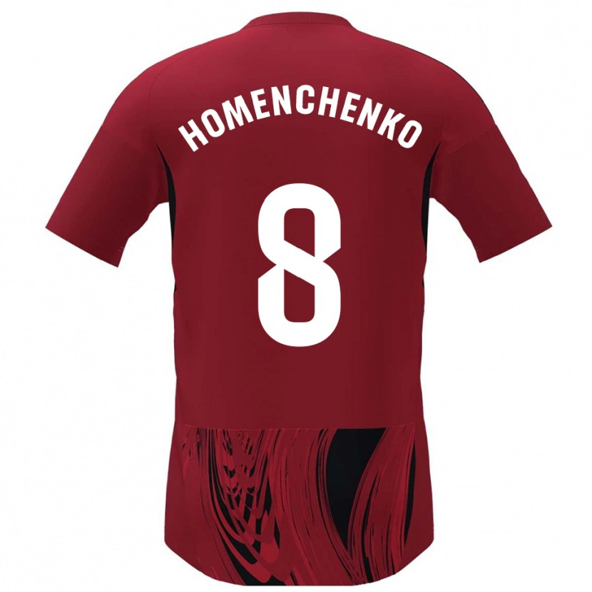 Danxen Męski Santiago Homenchenko #8 Czerwono-Czarny Domowa Koszulka 2025/26 Koszulki Klubowe