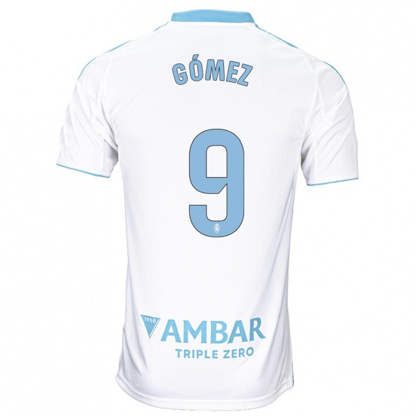 Danxen Męski Dani Gómez #9 Biało-Błękitny Domowa Koszulka 2025/26 Koszulki Klubowe