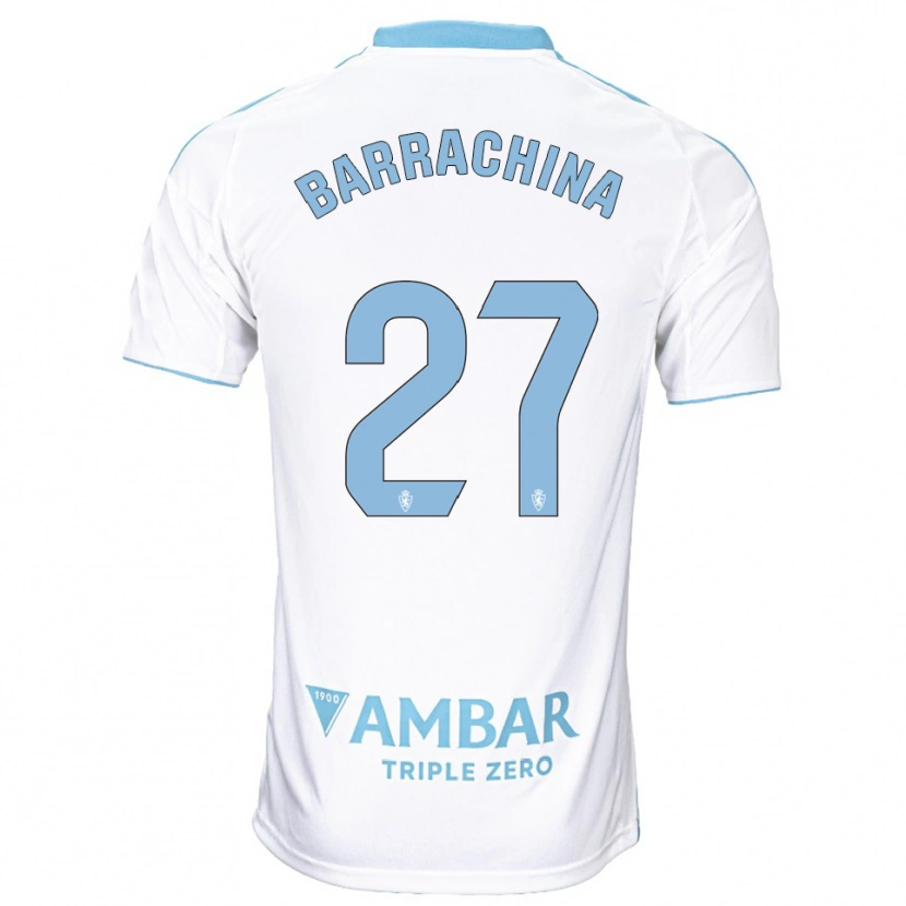 Danxen Męski Hugo Barrachina #27 Biało-Błękitny Domowa Koszulka 2025/26 Koszulki Klubowe