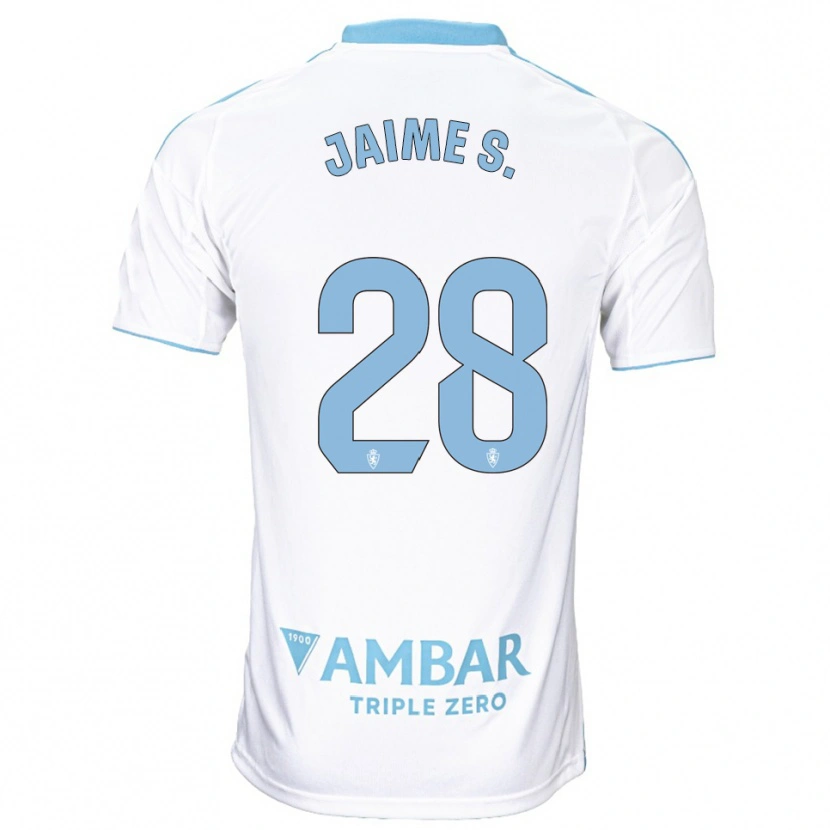 Danxen Męski Jaime Sánchez #28 Biało-Błękitny Domowa Koszulka 2025/26 Koszulki Klubowe