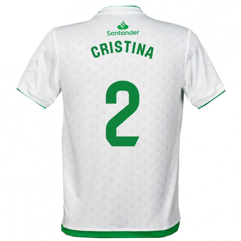 Danxen Męski Cristina Muñoz García #2 Zielono-Biały Domowa Koszulka 2025/26 Koszulki Klubowe