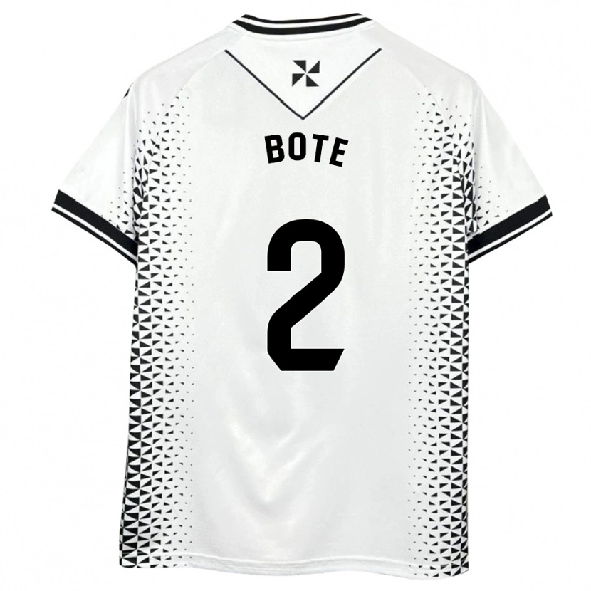 Danxen Męski Jorge Bote #2 Biało-Czarny Domowa Koszulka 2025/26 Koszulki Klubowe