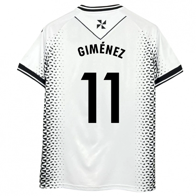 Danxen Męski Gonzalo Giménez #11 Biało-Czarny Domowa Koszulka 2025/26 Koszulki Klubowe