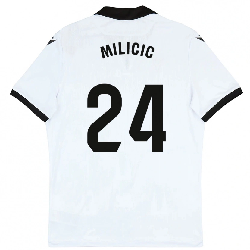 Danxen Męski Nikola Milicic #24 Biało-Czarny Domowa Koszulka 2025/26 Koszulki Klubowe