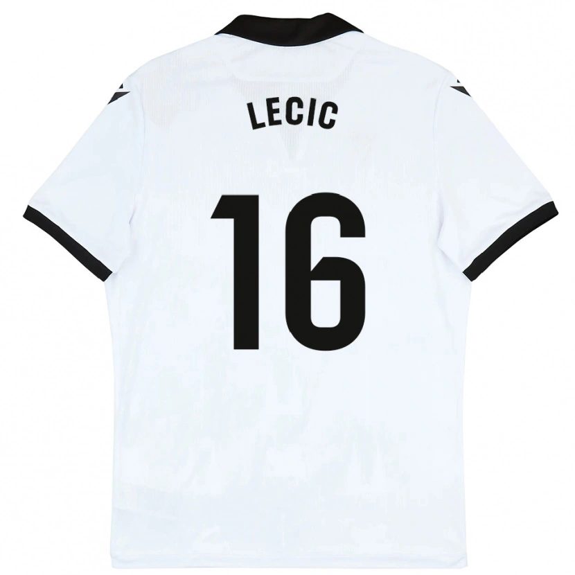 Danxen Męski Luka Lecic #16 Biało-Czarny Domowa Koszulka 2025/26 Koszulki Klubowe