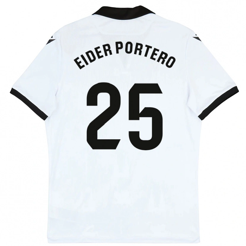 Danxen Męski Eider Portero #25 Biało-Czarny Domowa Koszulka 2025/26 Koszulki Klubowe