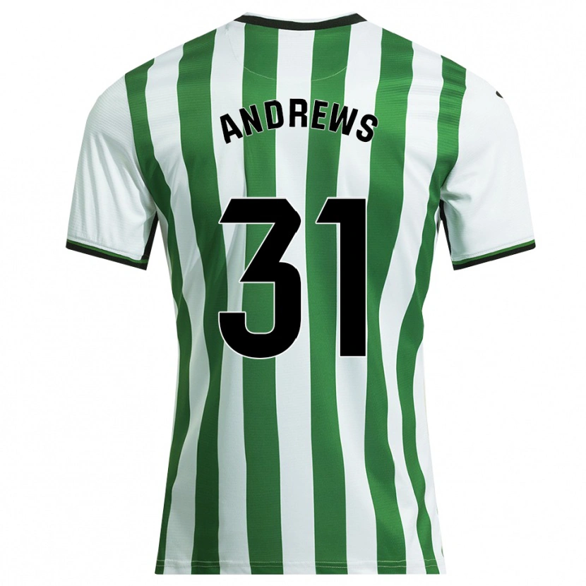 Danxen Męski George Andrews #31 Biało-Zielony Domowa Koszulka 2025/26 Koszulki Klubowe