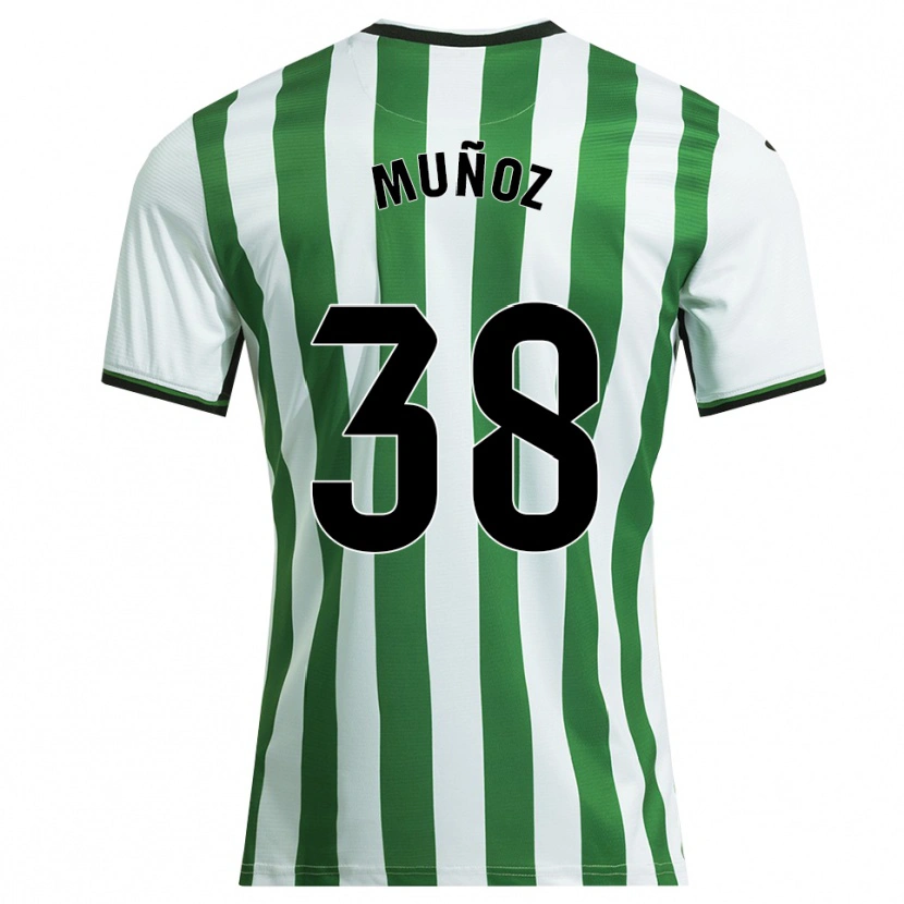 Danxen Męski Pablo Muñoz #38 Biało-Zielony Domowa Koszulka 2025/26 Koszulki Klubowe
