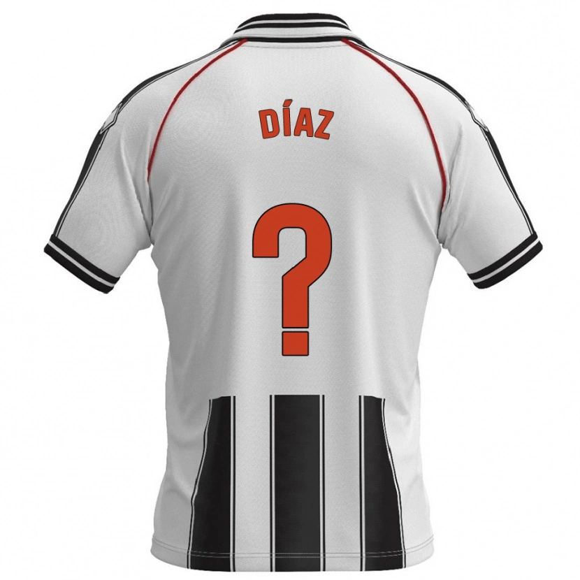 Danxen Męski Josep Díaz #0 Biało-Czarny Domowa Koszulka 2025/26 Koszulki Klubowe