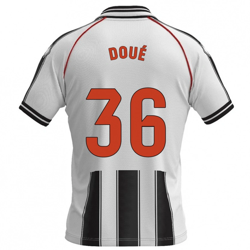 Danxen Męski Marc-Olivier Doué #36 Biało-Czarny Domowa Koszulka 2025/26 Koszulki Klubowe