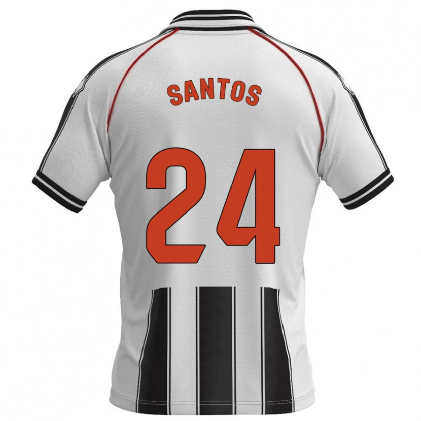 Danxen Męski Saúl Santos #24 Biało-Czarny Domowa Koszulka 2025/26 Koszulki Klubowe