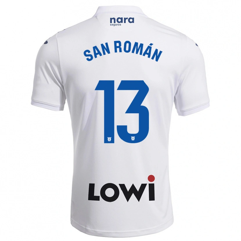 Danxen Męski Miguel San Román #13 Biało-Granatowy Domowa Koszulka 2025/26 Koszulki Klubowe