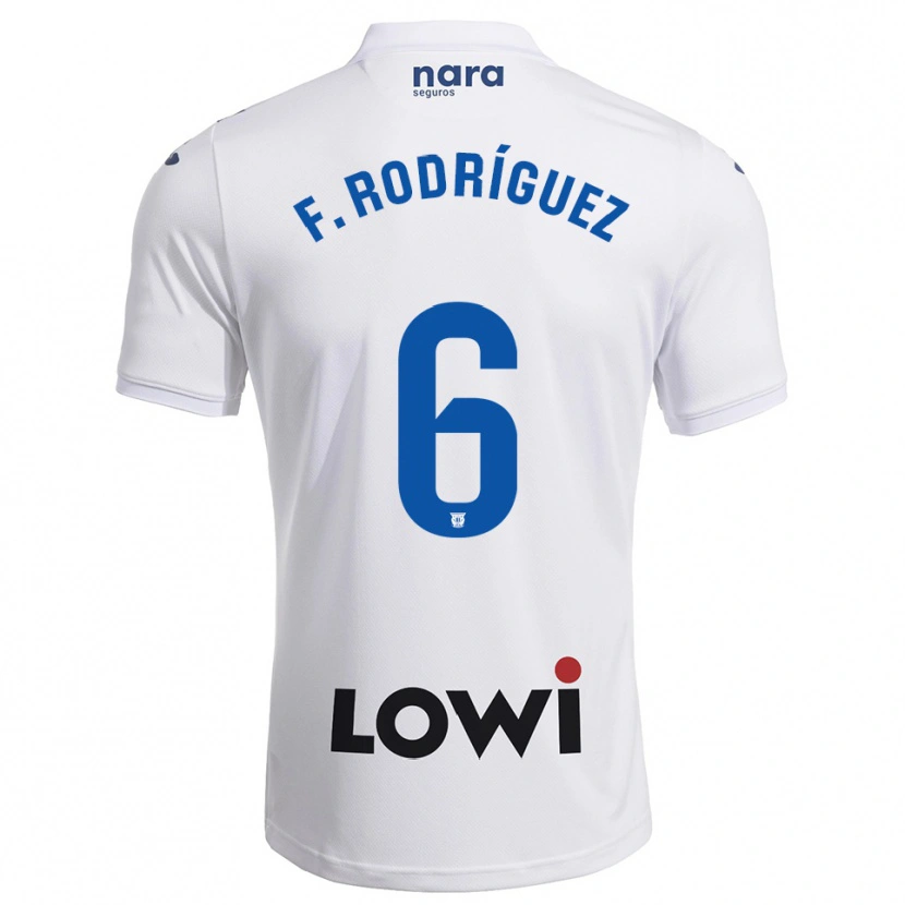 Danxen Męski Fer Rodríguez #6 Biało-Granatowy Domowa Koszulka 2025/26 Koszulki Klubowe