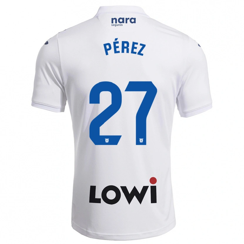 Danxen Męski Noé Pérez #27 Biało-Granatowy Domowa Koszulka 2025/26 Koszulki Klubowe