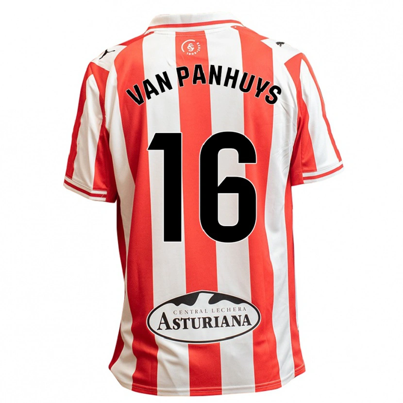 Danxen Męski Pieter Van Panhuys #16 Biało-Czerwony Domowa Koszulka 2025/26 Koszulki Klubowe