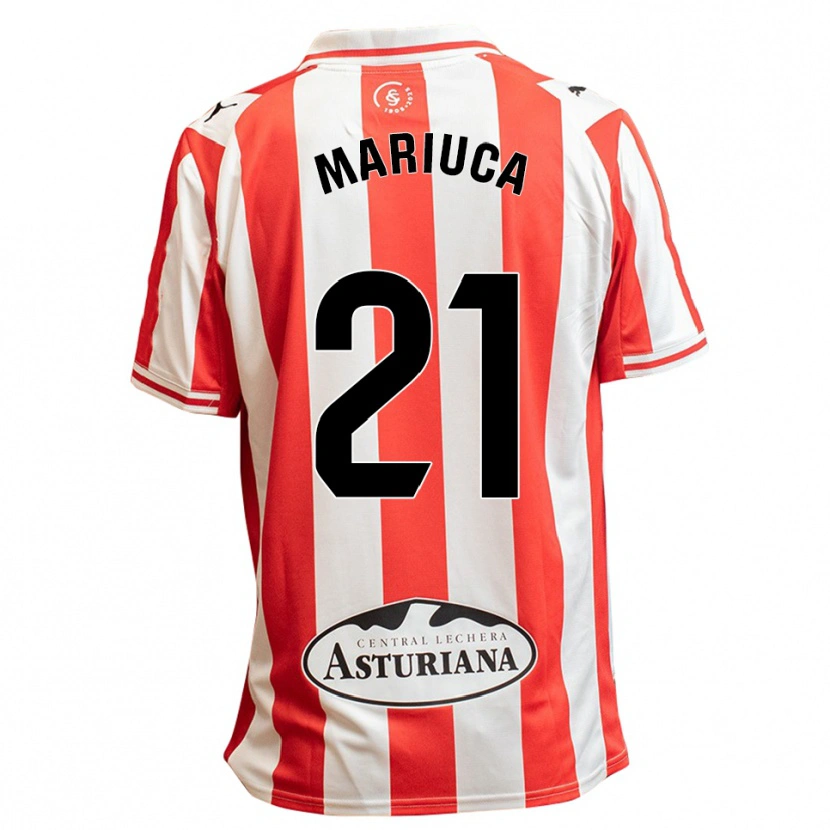 Danxen Męski María González Rodríguez #21 Biało-Czerwony Domowa Koszulka 2025/26 Koszulki Klubowe