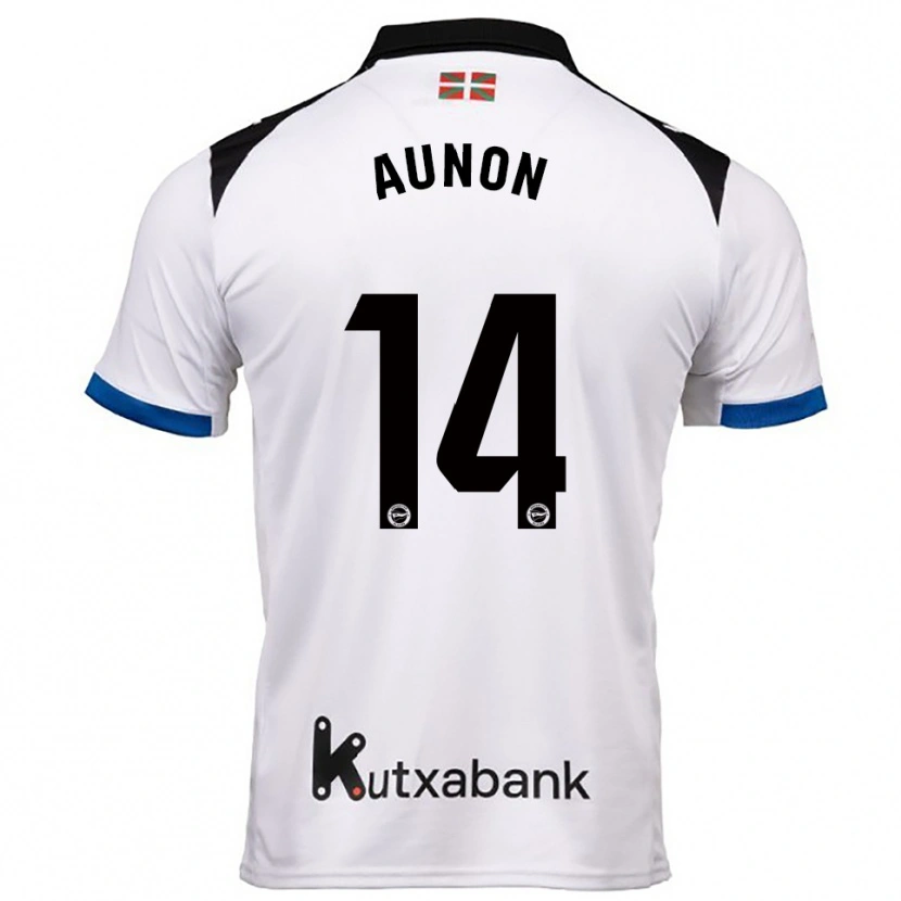 Danxen Męski Cristina Auñón #14 Biało-Niebieski Wyjazdowa Koszulka 2025/26 Koszulki Klubowe