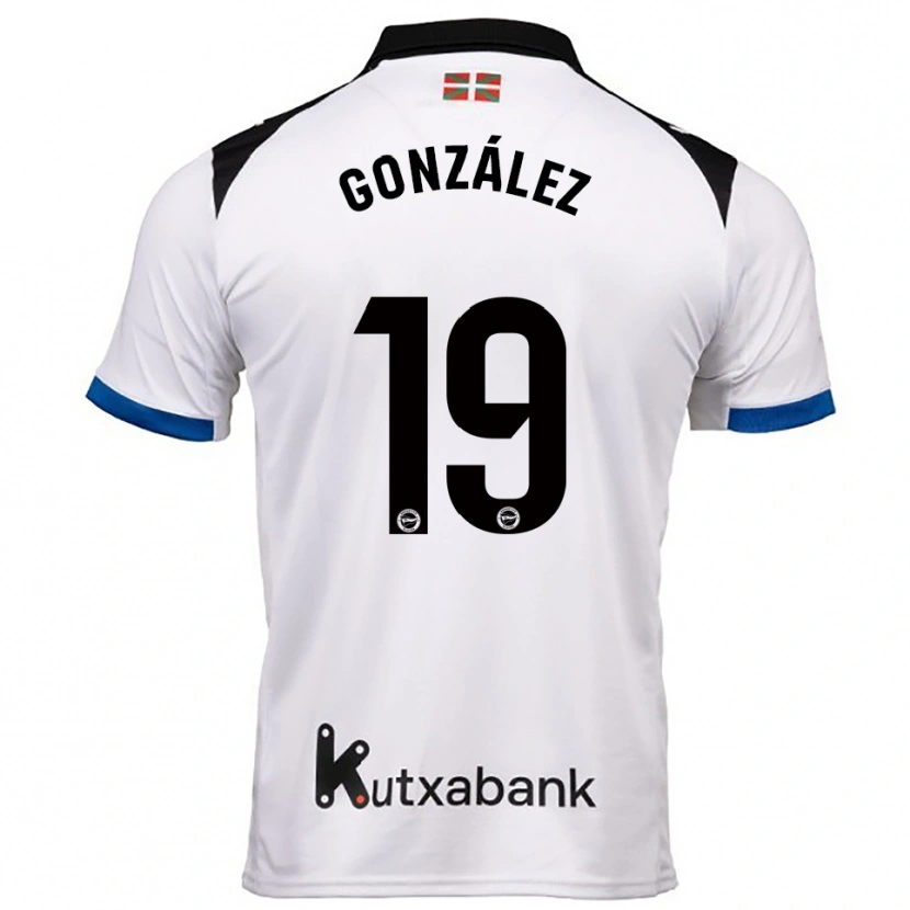 Danxen Męski Aimar González #19 Biało-Niebieski Wyjazdowa Koszulka 2025/26 Koszulki Klubowe